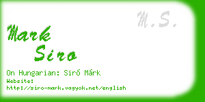 mark siro business card